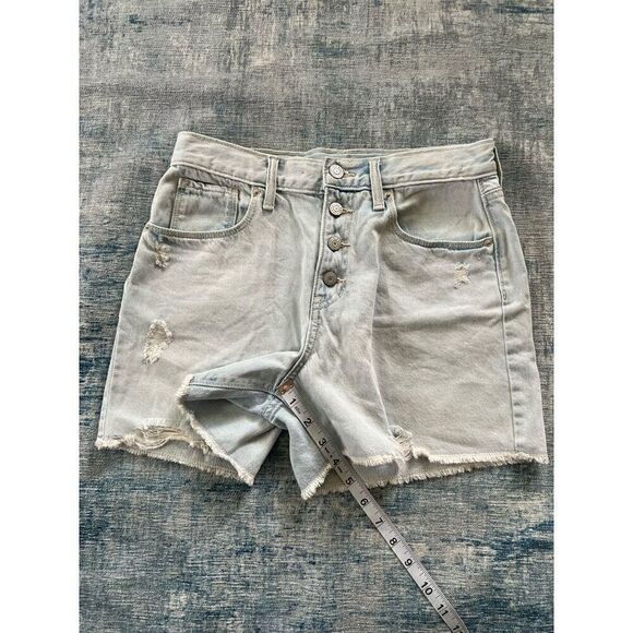 Old Navy Light Wash High Rise Button Fly Distressed Cut Off Shorts Girls 16 - Picture 6 of 7